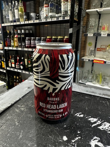 Barons - Red Head Lager Strawberry Gum 4.5% 355ML