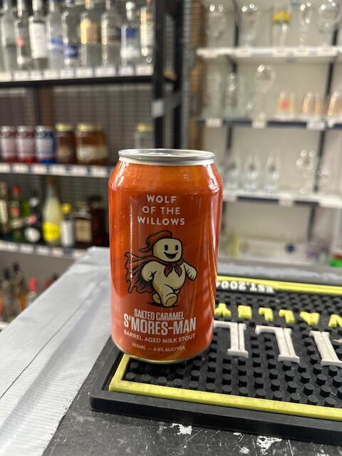 Wolf of the Willows - Salted Caramel S'Mores-Man Barrel Aged Milk Stout 6.0% 355ml
