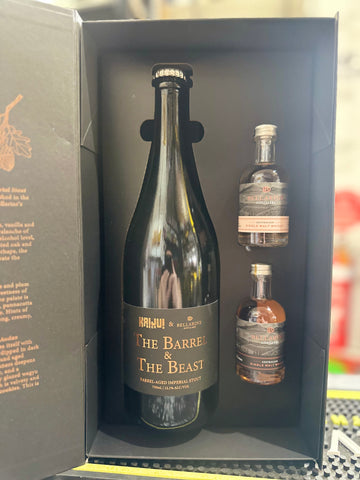 KAIJU - Bellarine Whiskey Stout gift pack (one 750ML BA imp stout + 1 Oak Whiskey 52% 50ML + 1 Rare whiskey 50% 50ML)