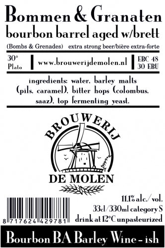 De Molen - Bommen & Granaten Bourbon BA Barley Wine